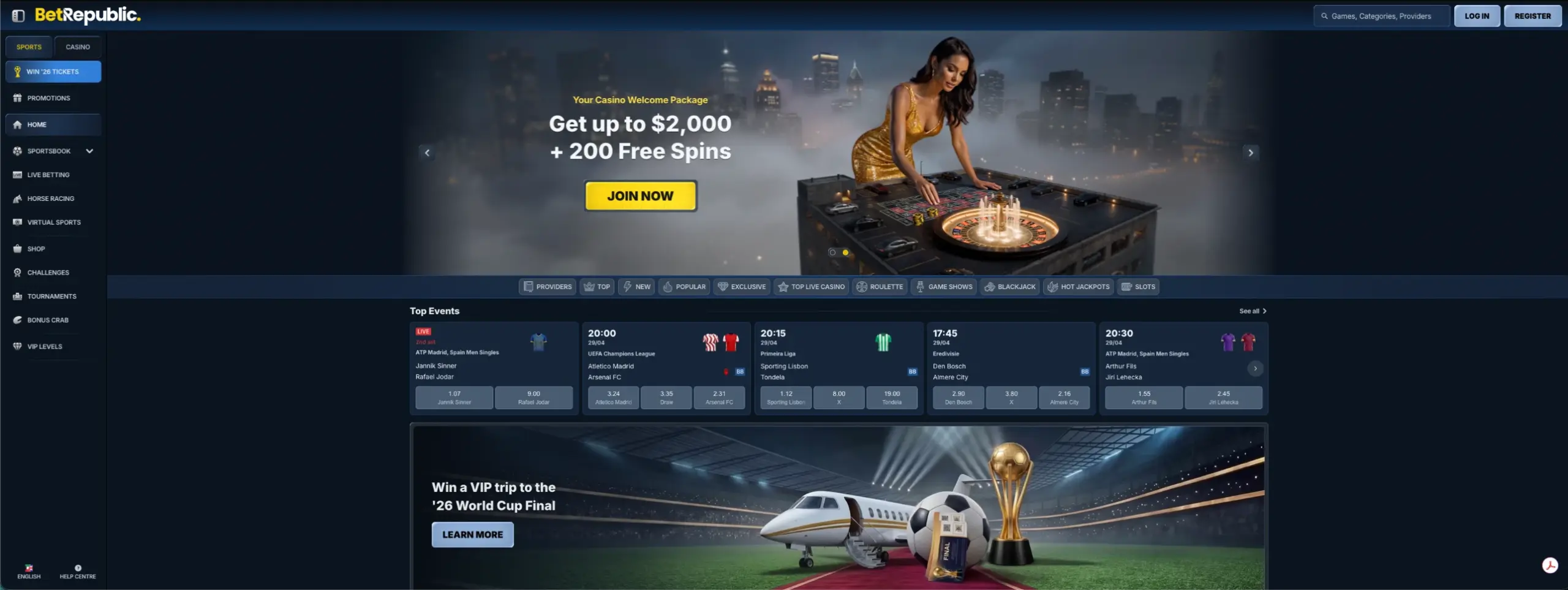 Betrepublic Casino - GC landing page