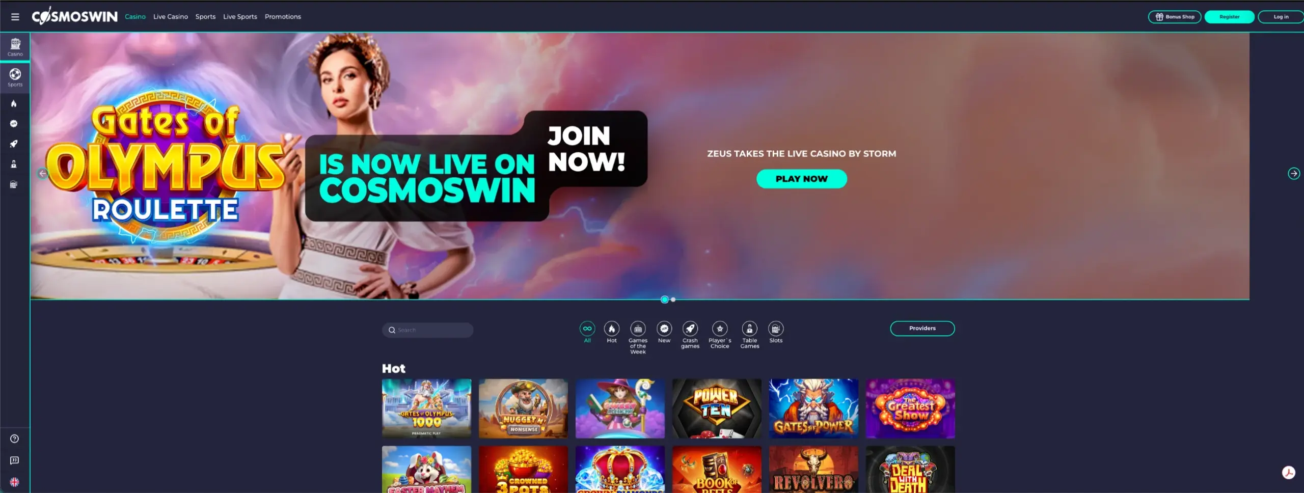 Cosmoswin Casino - EN landing page